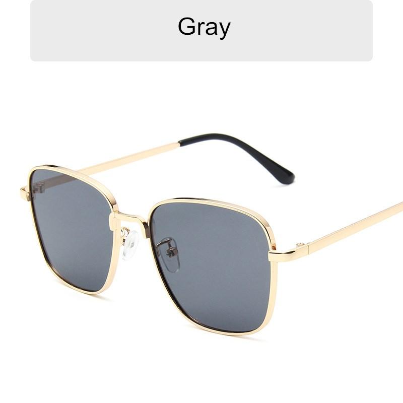 New Classic Fashion Women Oversized Sunglasses Anti-Reflective Mirror Vintage Square Metal Sun Glasses Men Driving Eyewear Uv400