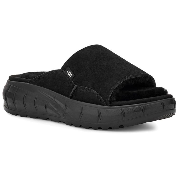 UGG Westsider Slide Leather Soft Sole Comfortable Flat Slide Sandals Women Slippers Black 1118135-BLKS
