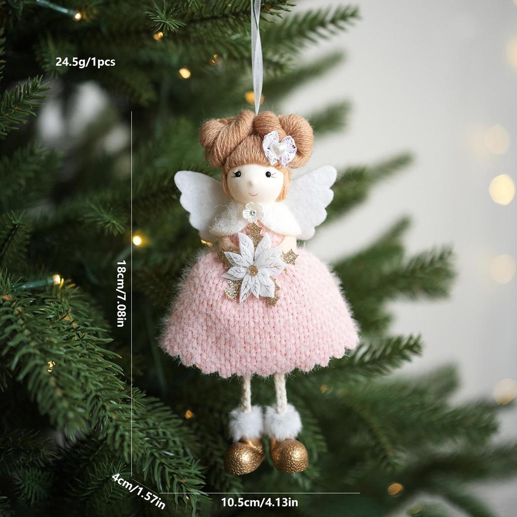 Christmas Angel Girl Ornament & Floral Decorations for Tree