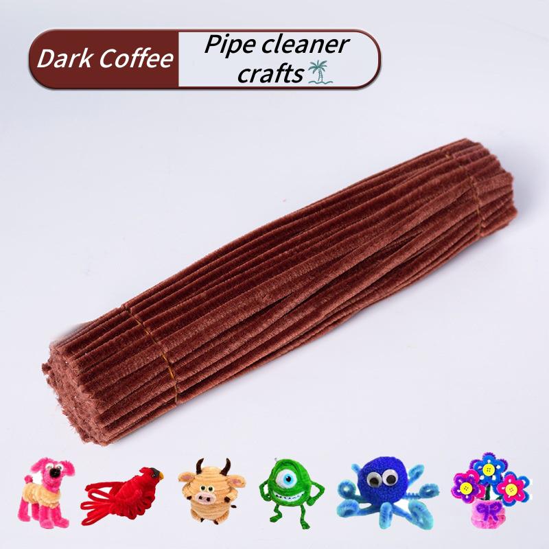 100 Pieces Pipe Cleaners Chenille Stem, Solid Color Pipe Cleaners Set for Pipe Cleaners DIY Arts Crafts Decorations