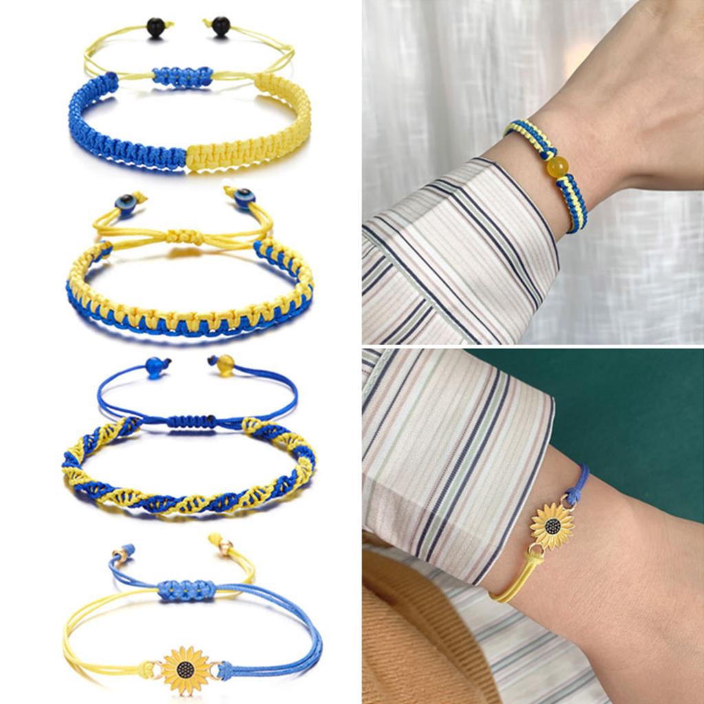 Gele Blauwe Nationale Vlag Armband Blauwe Gele Vlag Armband Sieraden Unisex Cadeau