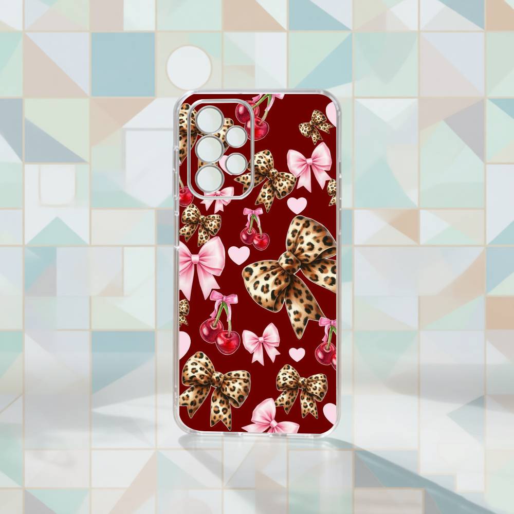 Luxury Wine R-Red Cherry Phone Case For Samsung S25,S24,S21,S22,S23,S30,Ultra,S20,Plus,Fe Transparent Cover