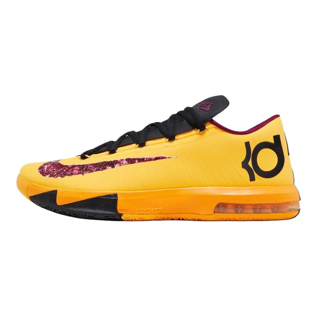 Nike נעלי כדורסל KD 6 עמידות להחלקה ועמידות לשחיקה, נמוכות, יוניסקס, צהוב שחור IB6903-800