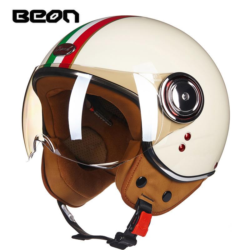 Beon Motorcycle Spring and Summer Helmet, Stylish and Cool, Unisex, Lightweight, Semi-covering, Retro Style