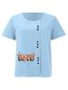 Women's Fashion Love Letters Print Casual Cotton Linen Short Sleeve Round Neck T-shirt Shirt Leisure Loose Summer Blouse Tops