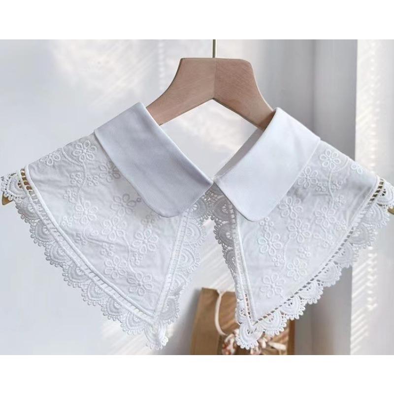 

Универсальная маленькая шаль, модная вышивка, большой кукольный воротник, лацкан, свитер, свитер, украшение, поддельный воротник для женщин белый