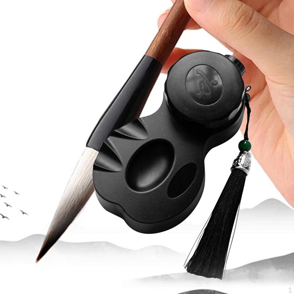 Calligraphy Ink Holder with Lid Case Pool Inkslab Box Well for Drawing Practice Writings