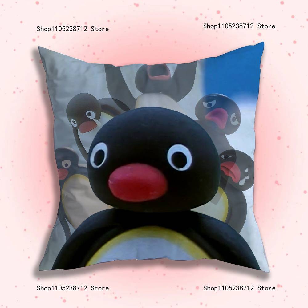 Vtipný povlak na polštář Tučňák P-Pingu pro dekoraci pohovky, auta, kanceláře, pokoje, potisk, potah na polštář, dekorace a ochrana