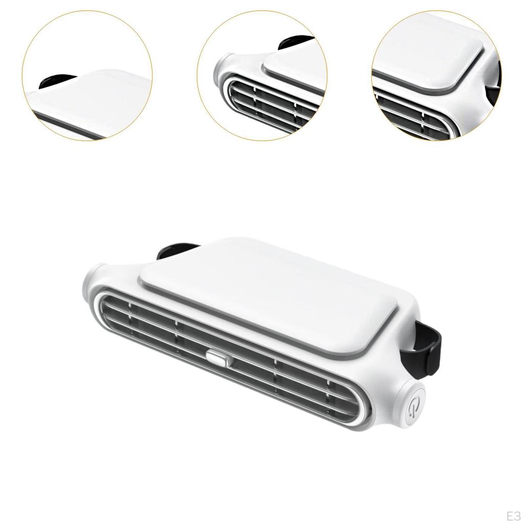 Automotive Seat Fan for Backseat, Compact Personal Cooling Device with 3 Speed Settings