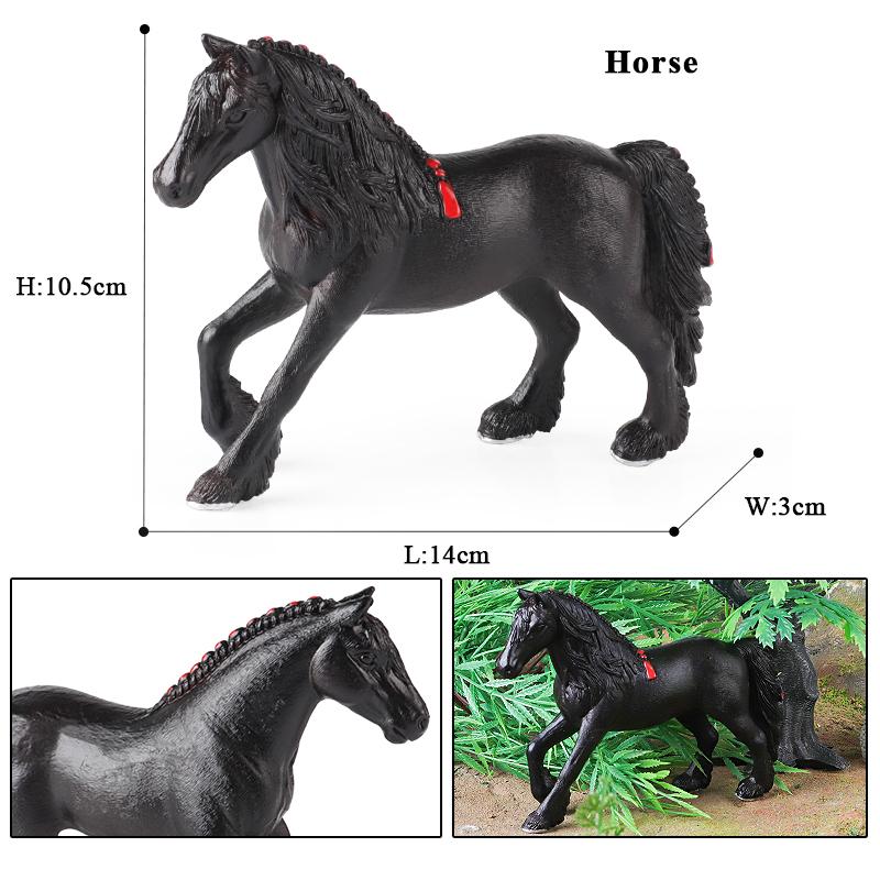 Oenux Grassland Wild Steed Farm Animal Small Horse Model Action Figures PVC Home Decoration Figurines Collection Toy Kid Gift