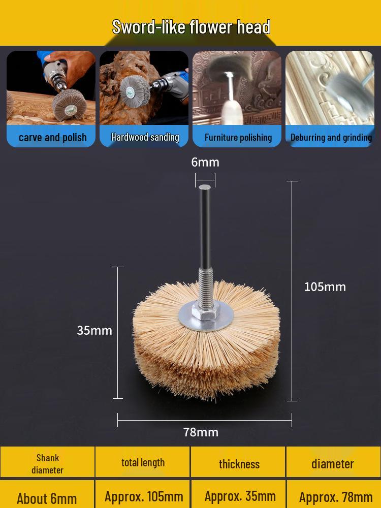 DuPont Silk Nylon Wood Carving & Polishing Wheel with Flower Head Design