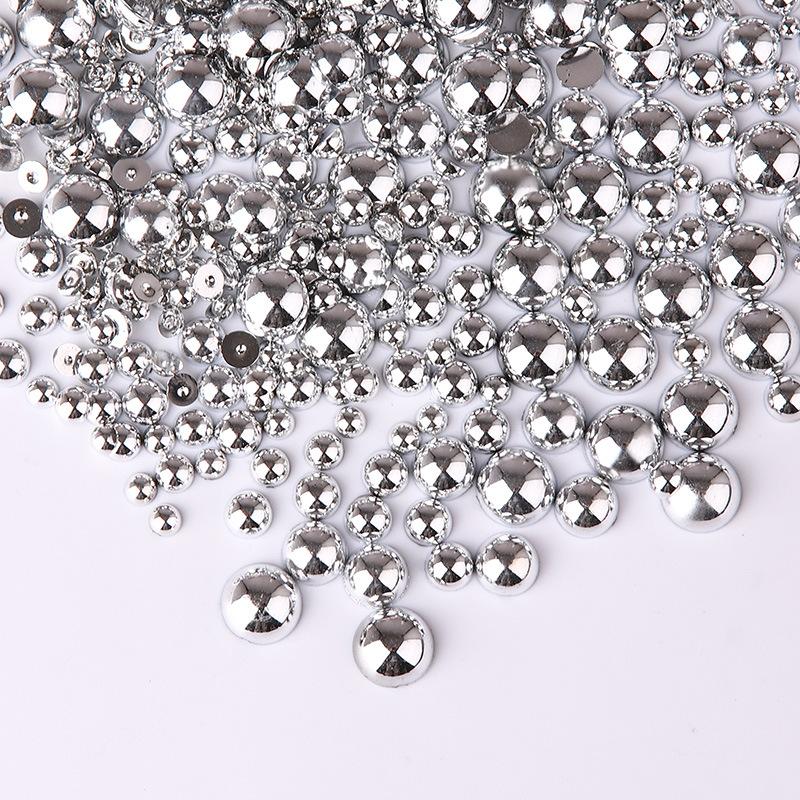 3-10Mm Perle Semi-Rotunde Mixte 5400 Buc Pungă Abs Evidențiere Perlă Plată Bricolaj Accesorii Îmbrăcăminte