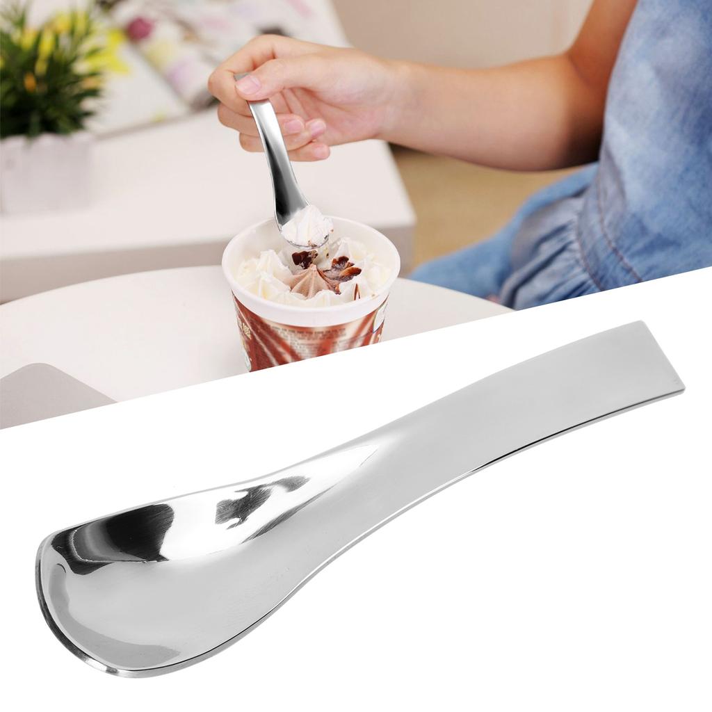 Stainless Steel Spoon Teaspoon Ice Cream Scoop Home Restaurant Polishing Handle Coffee Spoon