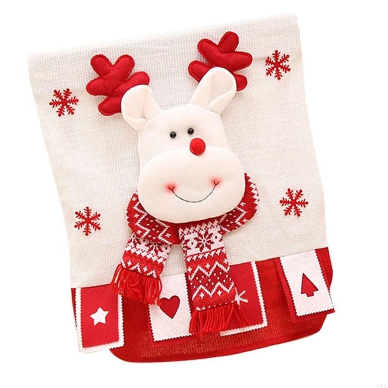 Christmas Themed Santa Chair Cover Machine Washable Cloth Quick Assembly Dining Room Living Room Decoration