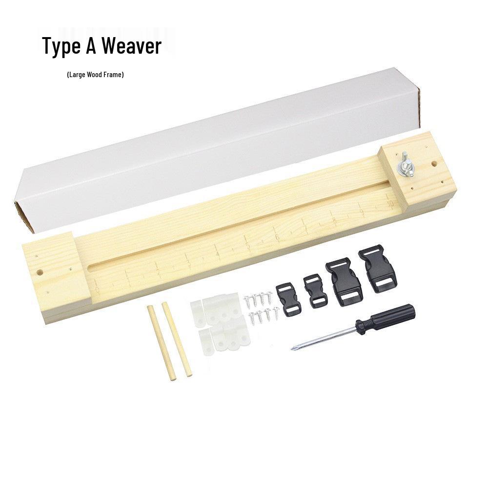DIY Paracord Bracelet Weaving Tool Set with Steel Needle and Wood Frame