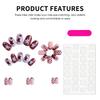 24pcs French False Nails with Star Prints Design Retro Polka Dot Press On Nails for Women Daily Wear