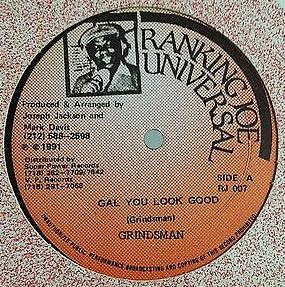 

12inch Record GRINDSMAN Gal You Look Good RJ007 Ranking Joe Uni 1991 US Reggae Ska Dub Used