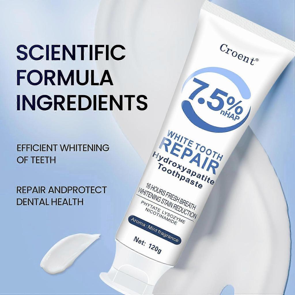 2PCS Hydroxyapatite Toothpaste for Advanced Enamel Protection, Gentle and Effective Formula, Fluoride-Free Toothpaste