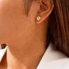 Exquisite Round Moonstone Stud Earrings for Women, Hypollergenic Stainless Steel Small Earrings, Elegant Aesthetic Jewelry Gifts