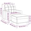 Armchair with Footstool Cream 60 Cm Faux Leather