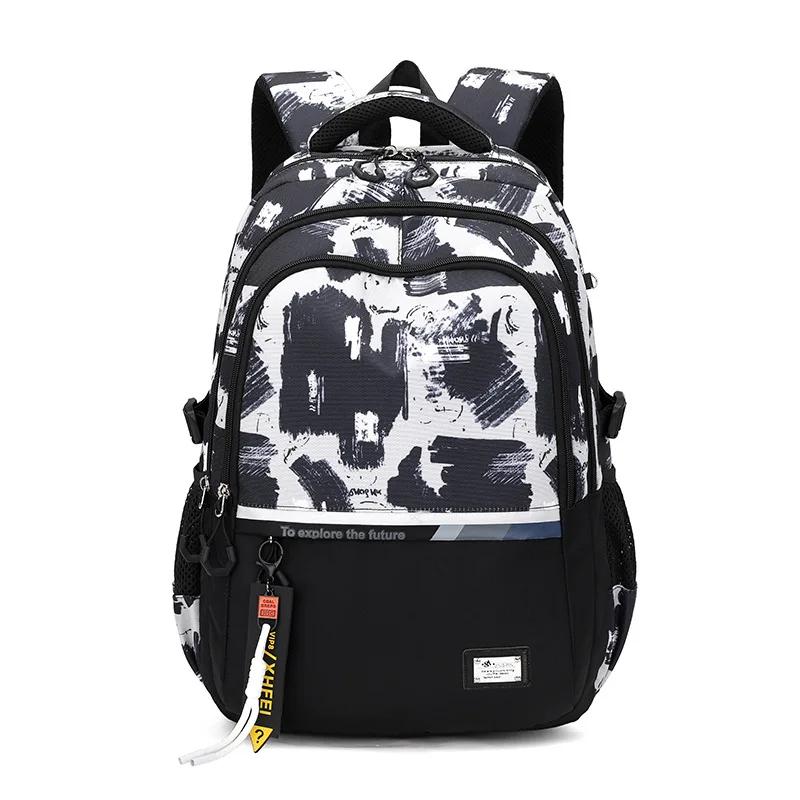 Školní tašky s graffiti pro dospívající chlapce Žáci základní a střední školy Školní batoh Venkovní cestovní batoh Velký studentský batoh na notebook