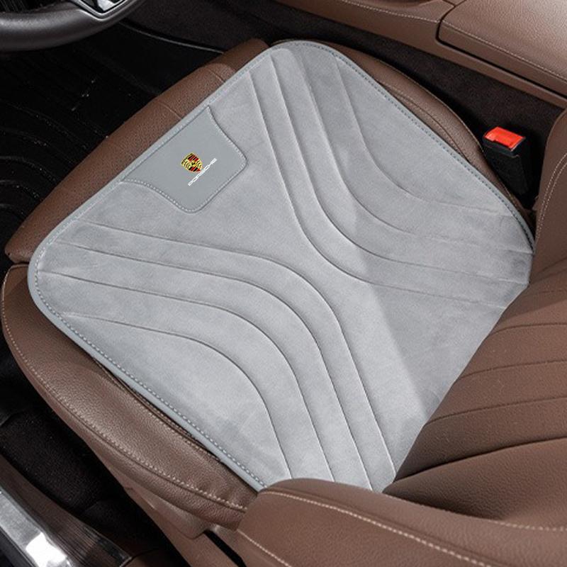 Zesílená izolační plyšová podložka na autosedačku z flanelu pro Porsche Macan 911 718 Taycan Panamera Cayenne Boxster Cayman