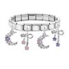 New Shiny Bow Knot Butterfly Moon Star Zircon Pendant Italian Charm Link Fit 9MM Bracelet Stainless Steel Women Men DIY Making
