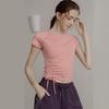 D0006 Women's Quick-Dry Slim Fit Yoga T-Shirt - Breathable, Short Sleeve Summer Sports Top