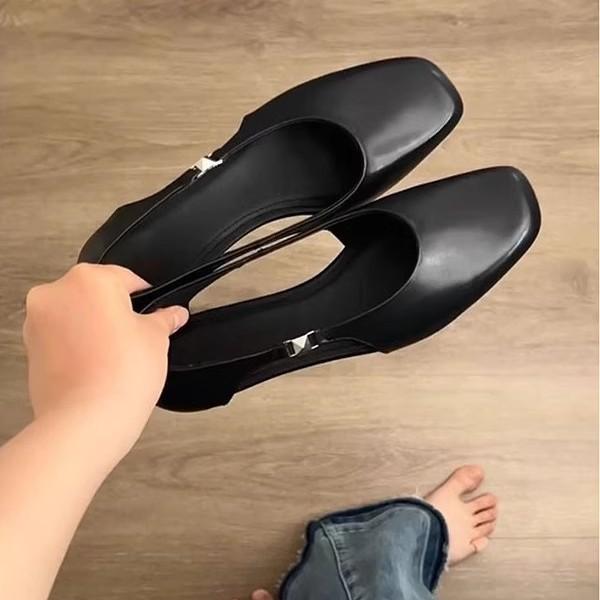 Sheepskin version~ shallow hollow sandals women's summer wear versatile casual commuting Mary Jane shoes breathable single shoes women