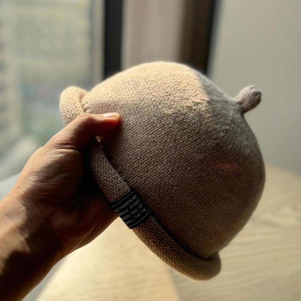 New Curled Wool Landowner Hat for Women in Autumn and Winter Warm Knitted Melon Skin Hat Japanese Street Fashion Pacifier Hat for Men