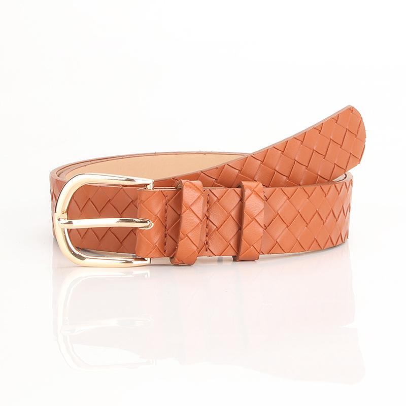 

New Women s Belt Fashion Braided Pin Buckle Belt верблюд