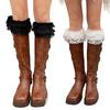 Accessori per Stivali da Donna con Polsini a Maglia, Scaldamuscoli Corti all'Uncinetto, Calzini Invernali Caldi con Pizzo Vintage, 1 Paio