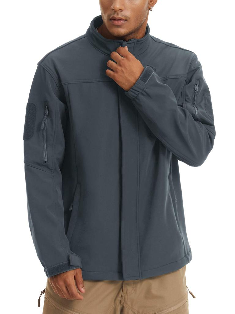 [TACVASEN] Men's Outdoor Jacket, Fleece Lining, Ski Jacket, Large Size, Jumper, Multifunctional, Everyday Wear, AutumnWinter, Dark Gray, L