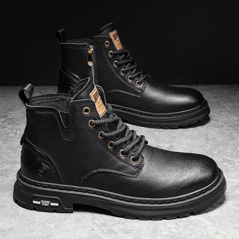 Lässige Bequeme High-Top-Stiefel Neue Herbst Winter Mode Stilvolle Vielseitige Herrenschuhe Retro Arbeitskleidung Schuhe