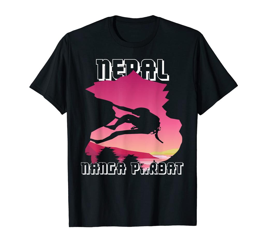Mountaineer Nanga Parbat Mountain Climber Hiking Nepal Trail T-Shirt