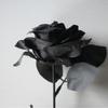 2-5PCS Simulation Black Single Rose Bouquet Dark Gothic Decoration Black Party Easter Halloween