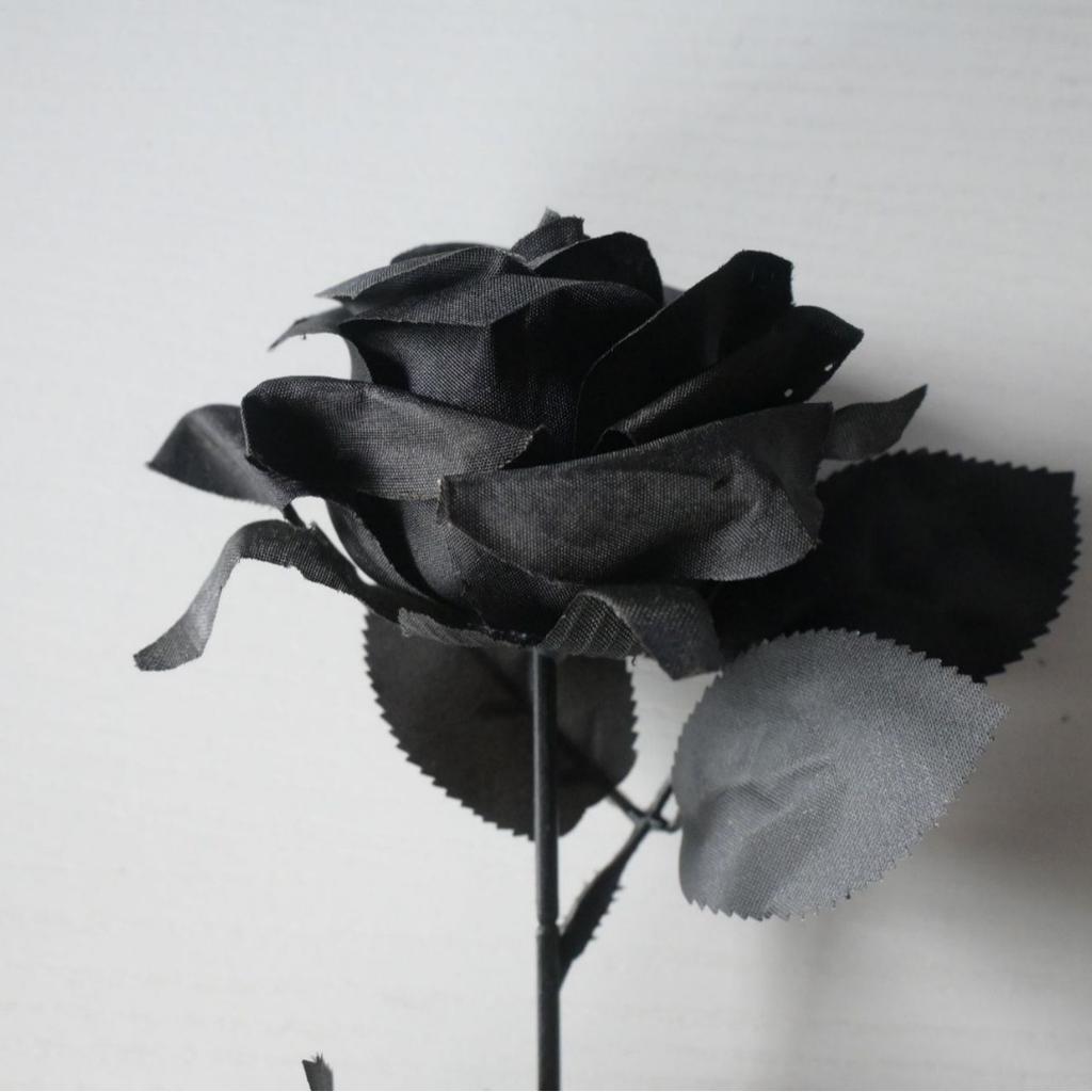 2-5PCS Simulation Black Single Rose Bouquet Dark Gothic Decoration Black Party Easter Halloween