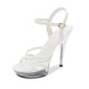 Fashion Super high heel 12.5CM summer diamond female waterproof platform hollow fish mouth shoes sexy fairy thin heel sandals