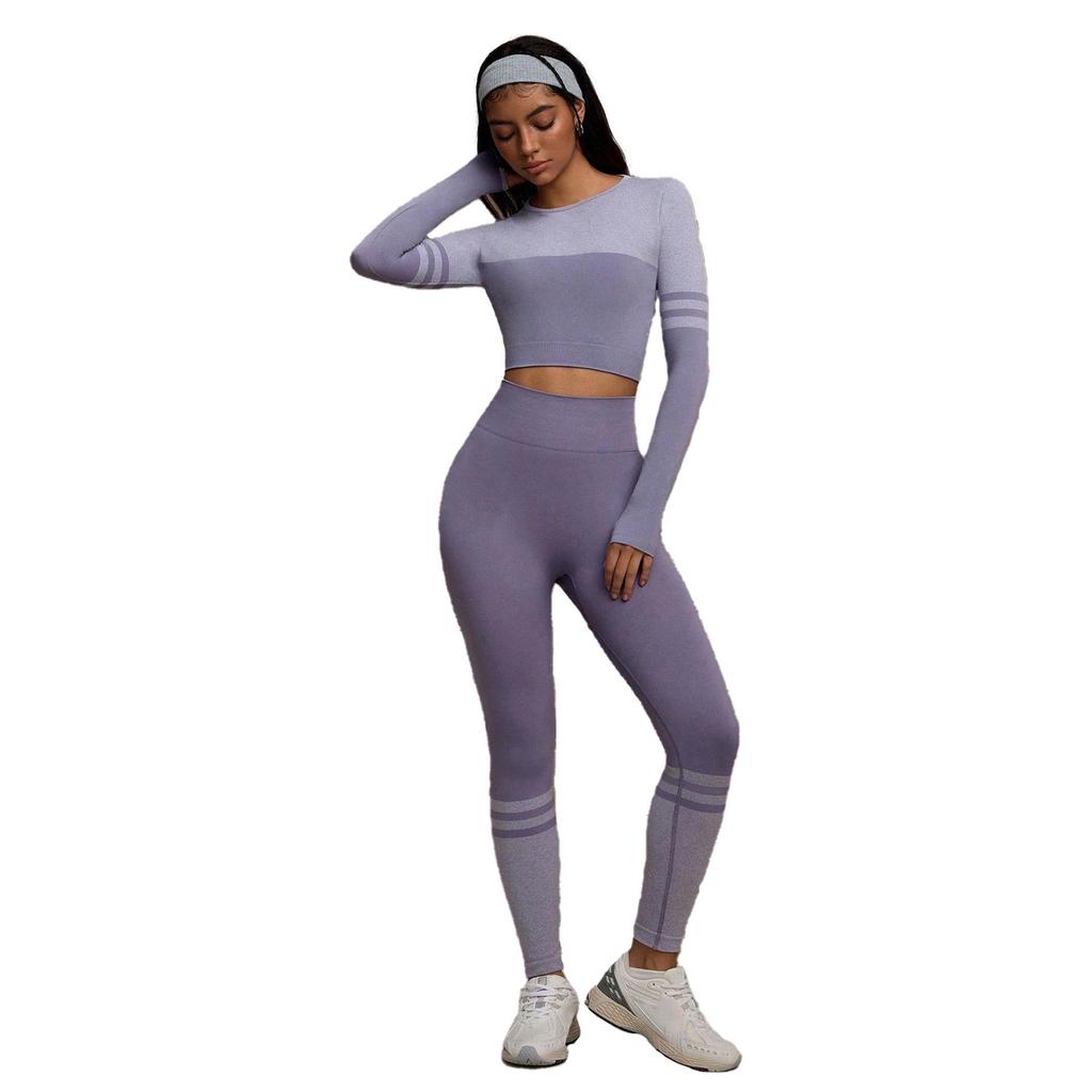 Trendiges Langarm Yoga & Fitness Set für Frühling & Herbst