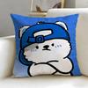 Sticker Cute Bear Stickers Cushion Cover Soft & Easy-Wash Pillow Case – Versatile For Couch, Bed, Travel And Office