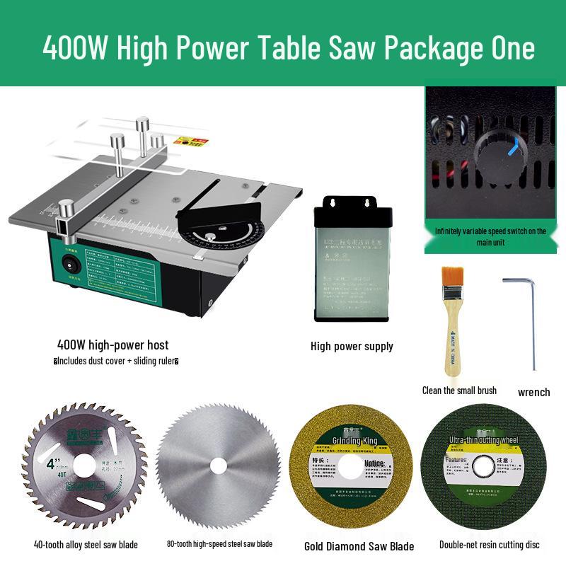 400W Mini Precision Table Saw: Portable Multi-Purpose Electric Woodworking Machine