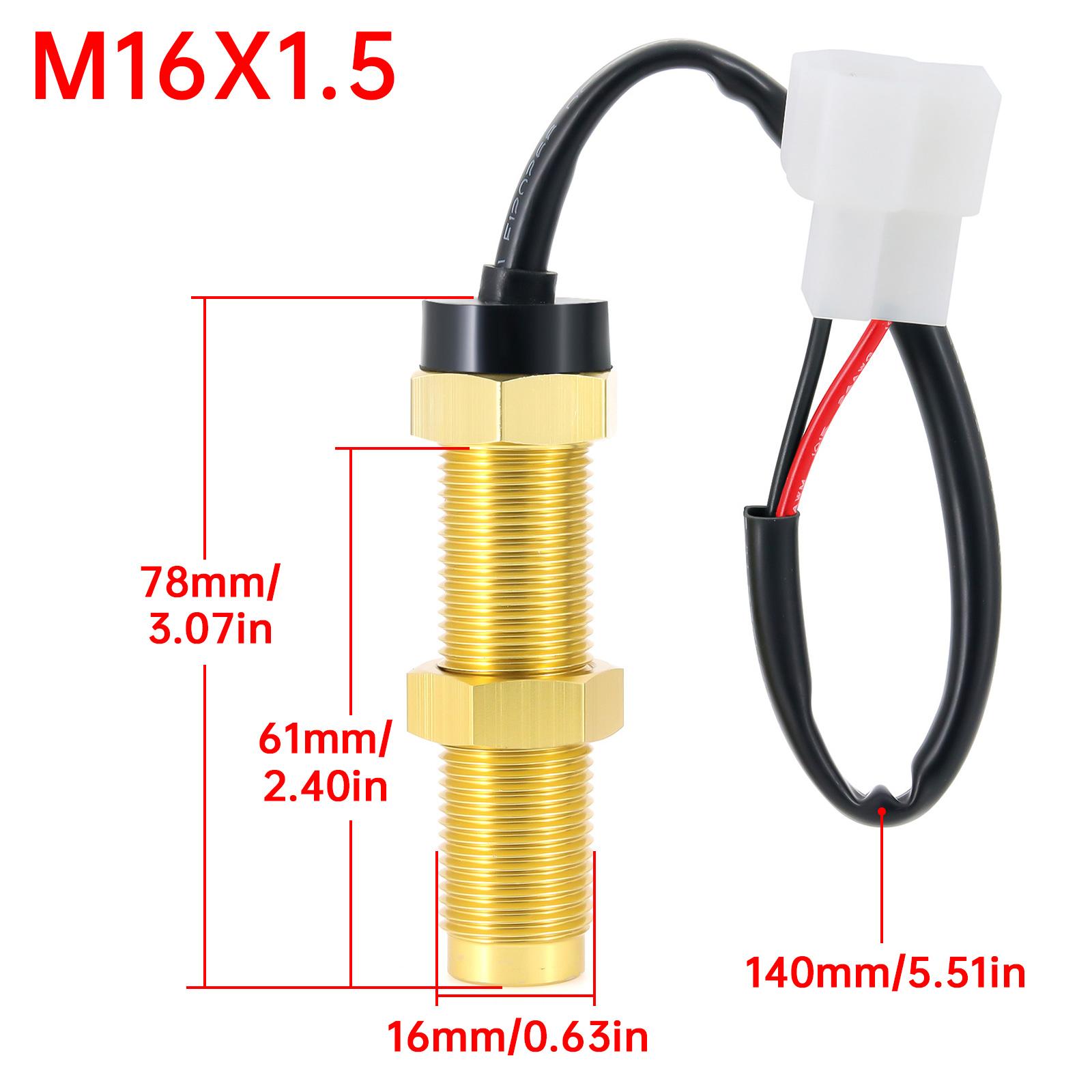M16/M18 Outboard Tachometer Sensor RPM Tacho Sender for Digital Tachometer Fit Car Truck Yacht Boat Motor Speed Meter Sensor 16mm