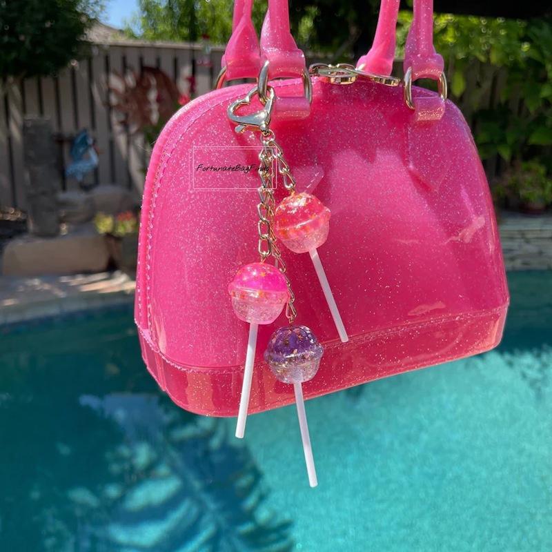 

1 шт. Шарм для сумки Декор Леденец Подвеска для сумки Космический Леденец Кластер Блестящая Звезда Переливающийся Розовый Фиолетовый Леденец Y2K Брелок