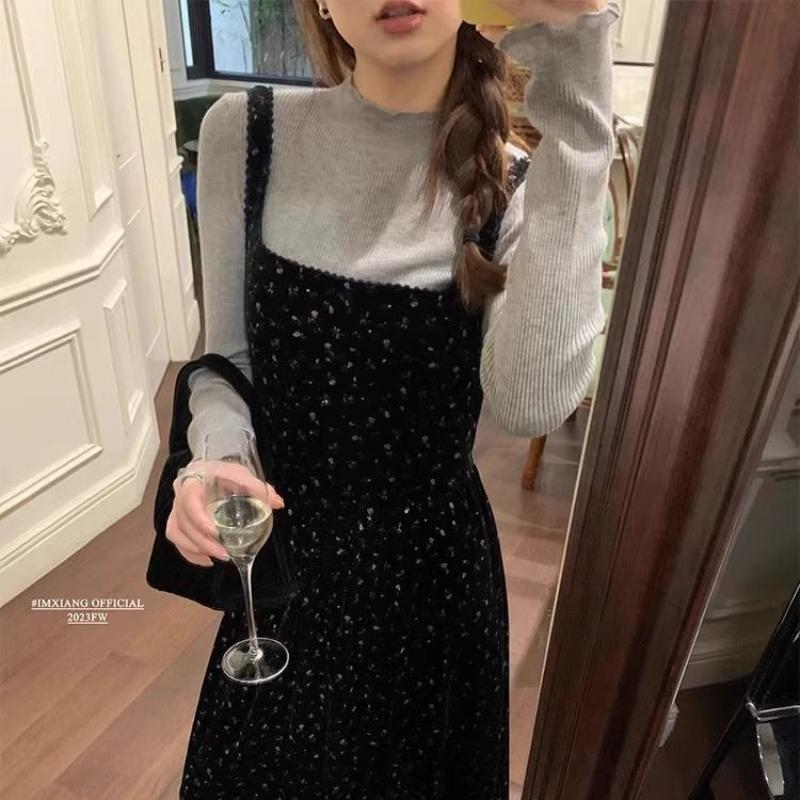 White Fungus Edge Semi High Neck Stand Up Collar Women's Autumn and Winter Sweater Knitwear T-shirt Top