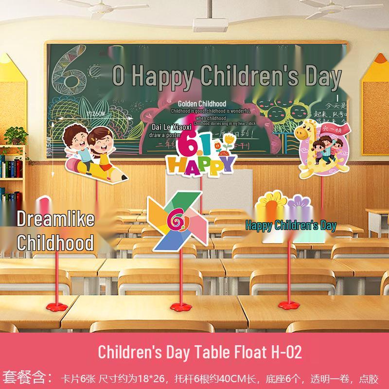 Children's Day Classroom Decorations: Cartoon Flag Banners for Kindergarten Activities
