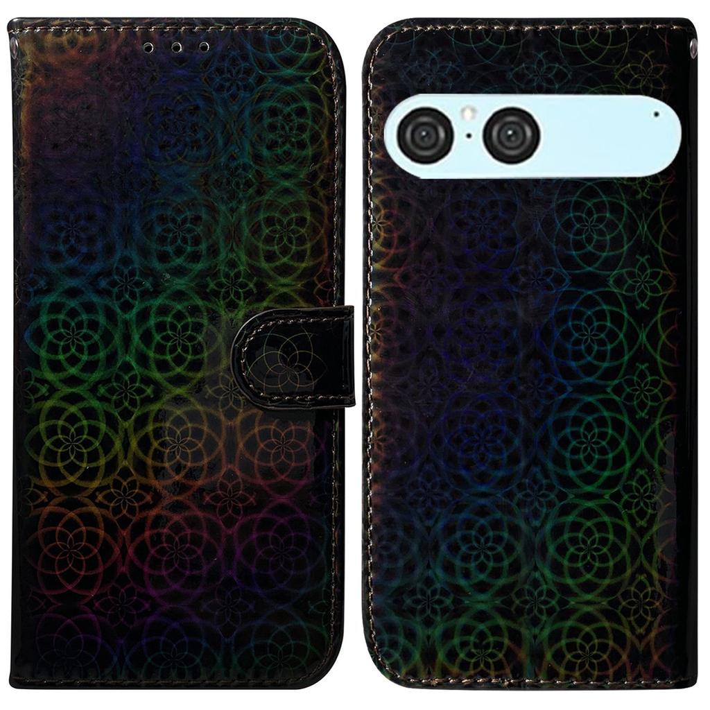 For Sony Xperia 10 VII Stand Case Dazzling Flower Leather Phone Cover with Wrist Strap
