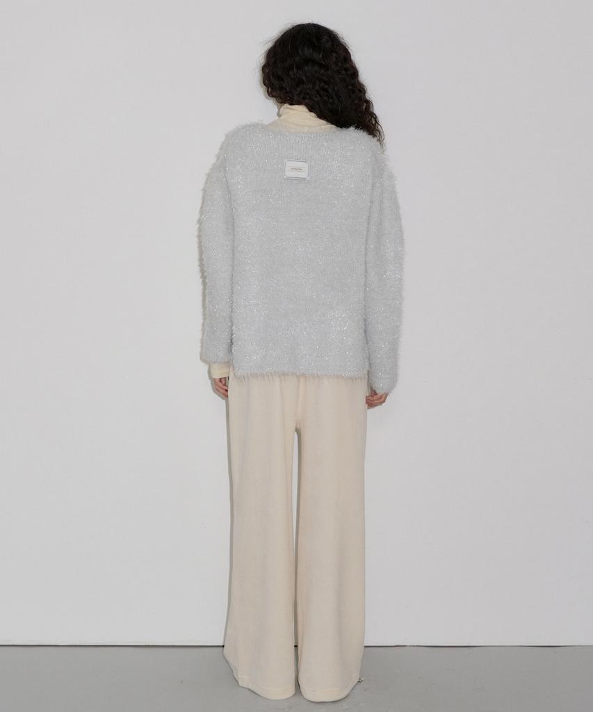 Obeodyupeulleeo Hairy Glitter Knit_Silver