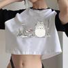 Totoro Studio Ghibli Harajuku T Shirt Women Cropped Ullzang Miyazaki Hayao Tshirt Funny Cartoon T-shirt Anime Crop Top