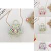 Adorable Kids Mini Handbag In Pink Purple Blue Green Beige With Trendy Chain Strap