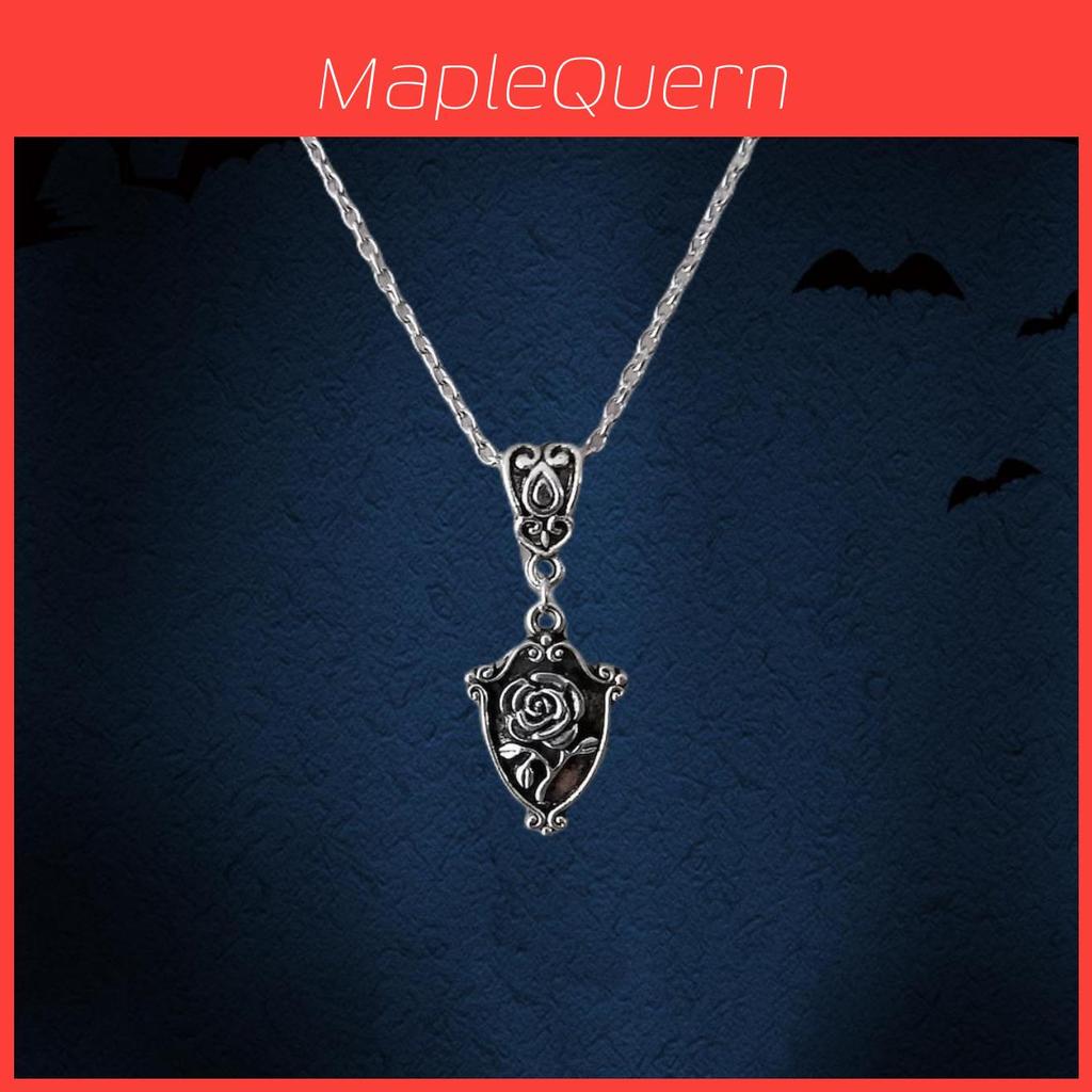 Silver Rose Flower Necklace With Cross Chain For Women Summer 2024 Fashion Jewelry